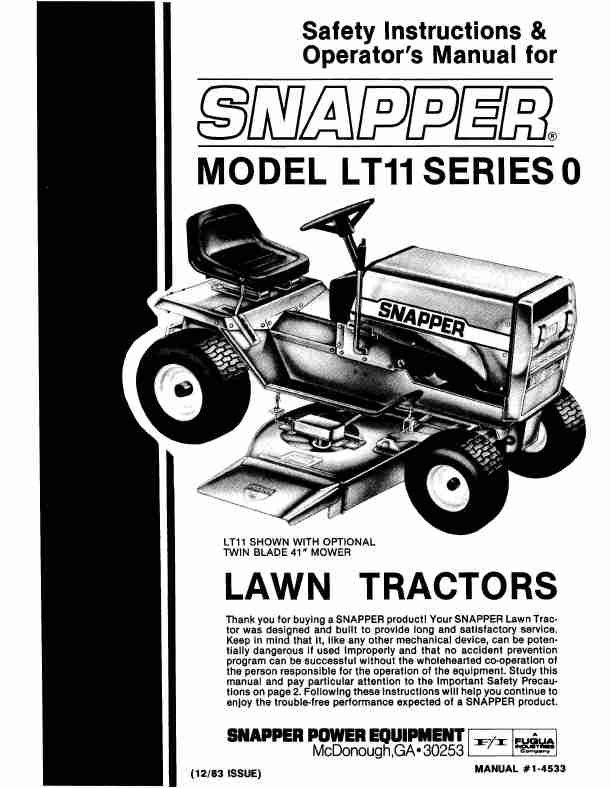 Snapper Lawn Mower LT11-page_pdf